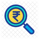 Magnifier Glass Rupees Find Icon