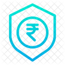 Rupees Shield Secure Money Icon