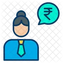 Rupees Woman Conversation Woman Businesswoman Icon