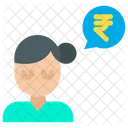 Rupees Woman Conversation Icon