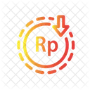 Diminuicao Da Rupia Queda Da Rupia Perda Financeira Ícone
