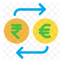 Rupias y cambio de euro  Icono