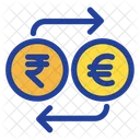 Rupien und Euro Umtausch  Symbol