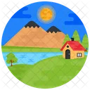 Scenery Rural Place Countryside Icon