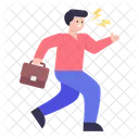 Late Employee Hurried Employee Rushing アイコン