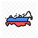 러시아 러시아 지도 러시아 국기 지도 아이콘