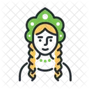 Folk Russia Kokoshnik Woman Icon