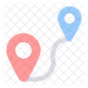 Ruta Distancia Puntero Icono