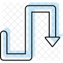 Zigzag Ruta Flecha Icono