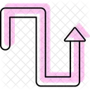 Zigzag Ruta Flecha Icono