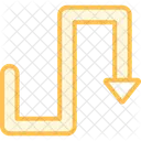 Icono De Linea De Duotono De Ruta En Zigzag Icono