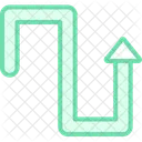 Icono De Linea De Duotono De Ruta En Zigzag Icono