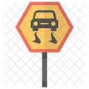 Rutschig Strasse Gefahr Symbol