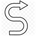 S Curve Arrow  Icon