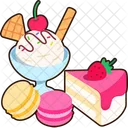 S Macaron Cake and Ice Cream Dessert  Icon