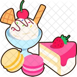 S Macaron Cake and Ice Cream Dessert  Icon