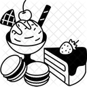 S Macaron Cake and Ice Cream Dessert  Icon