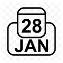 Sabato Calendario Di Gennaio Data Icon