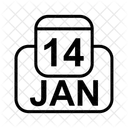 Sabato Calendario Di Gennaio Data Icon