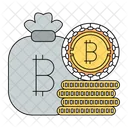 Argent Sac Bitcoin Icône