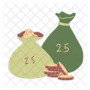 Sacs De Riz Et Pieces De Monnaie De La Zakat Sacs Sac Icône