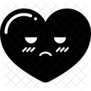Set Dark Heart Emoji Icon Icon