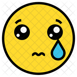 Sad And Tear Emoji Icon - Download in Colored Outline Style