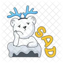Sad Bear Sad Teddy Reindeer Headband Icon
