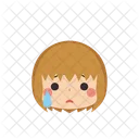 Sad but relieved Girl  Icon