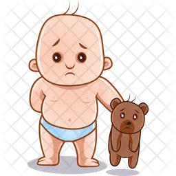 Sad Child And Teddy  Icon