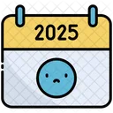 Sad Day Calendar Time Icon