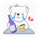 Sad Drinking Bear Drinking Sad Bear Icon