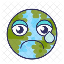 Sad Earth Emoji Icon