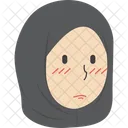 悲しそうなヒジャブの少女  アイコン