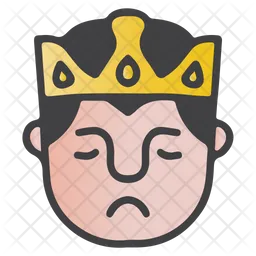 Sad King Emoji Icon
