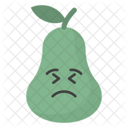 Sad Pear Face Emoji Icon
