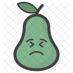 Sad Pear Face Emoji Icon