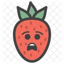 Sad Strawberry Face Fruity Berry Icon