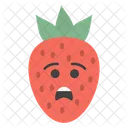 Sad Strawberry Face Fruity Berry Icon