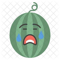 Sad watermelon face Emoji Icon