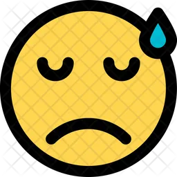 Sad With Sweat Emoji Icon