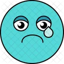 Sad With Tear Expression Icon