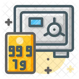 Safe Box Gold  Icon