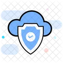 Safe Network Security Shield Cloud Secure Networking Icon