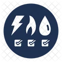 Electricity Gas Water Icon
