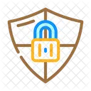 Safety Shield Padlock Locked Icon
