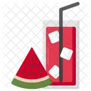 Saft Wassermelonensaft Stroh Symbol