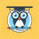 Sagesse Diplome Hibou Icône