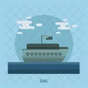 Sail Boat Ocean Icon
