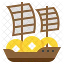 Sailboat Gold Fengshui Luckychinese New Year Icon